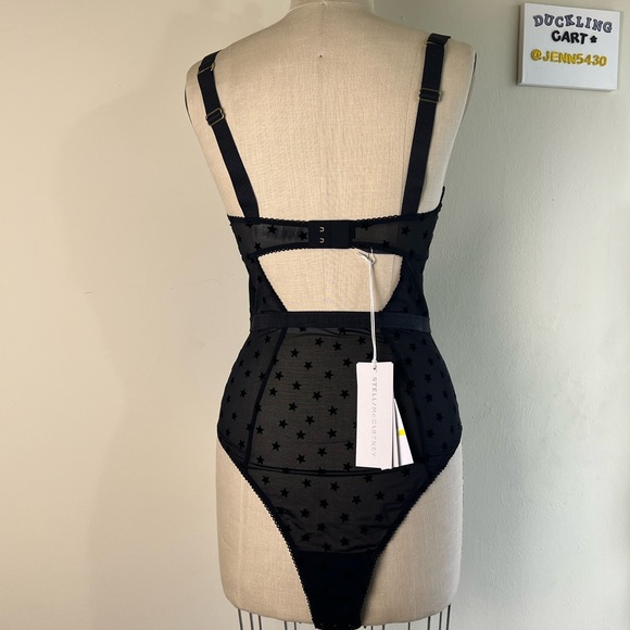 NWT Stella McCartney's BETTY TWINKLING FLOCKED-STAR UNDERWIRED BODYSUIT  SZ-M - Picture 6 of 15